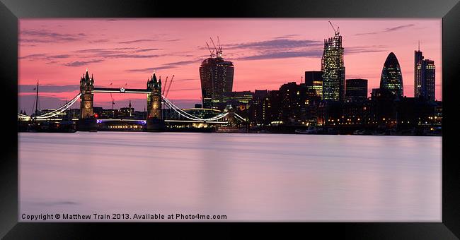 London City Skyline Framed Print by Matthew Train