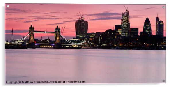 London City Skyline Acrylic by Matthew Train