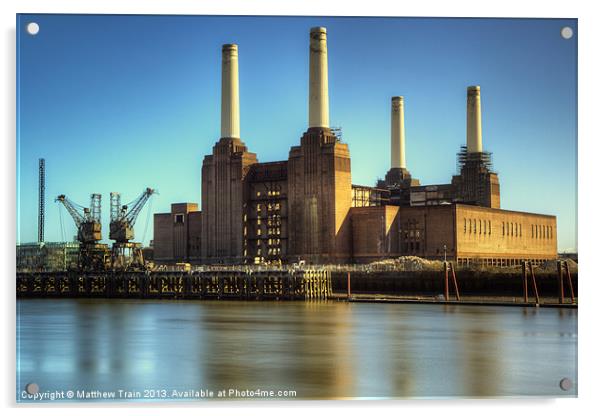 Battersea Power Station Acrylic by Matthew Train