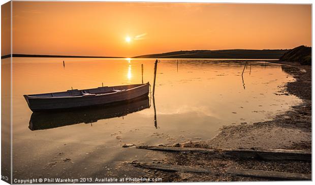 Sunset Reflections Canvas Print by Phil Wareham