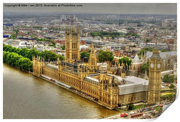 London through the eye Print by Thanet Photos