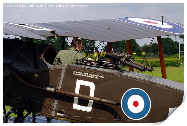 Bristol Fighter cockpit Print by Lee Mullins