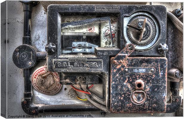 Old Electric Meter Canvas Print by Steve H Clark