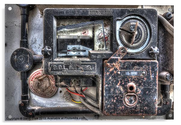 Old Electric Meter Acrylic by Steve H Clark
