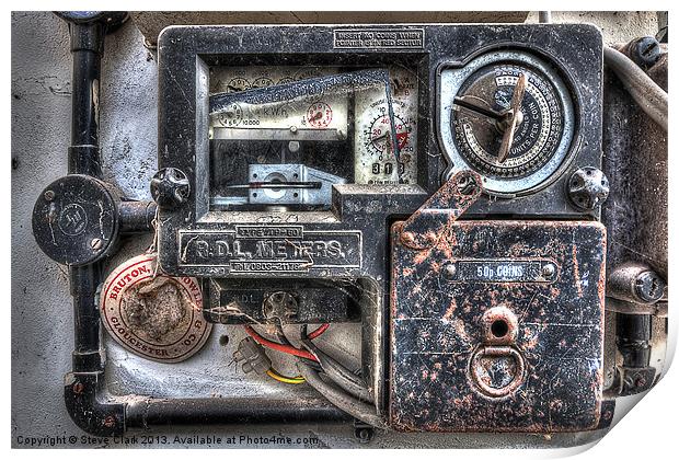 Old Electric Meter Print by Steve H Clark