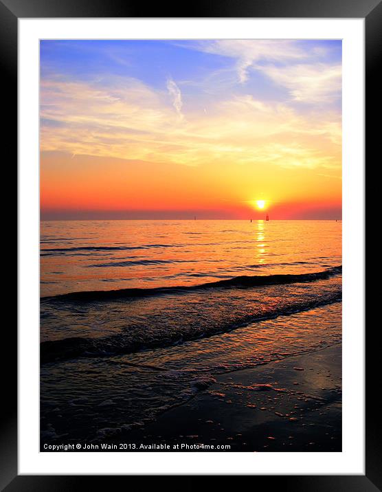 High tide and Sunset Framed Mounted Print by John Wain