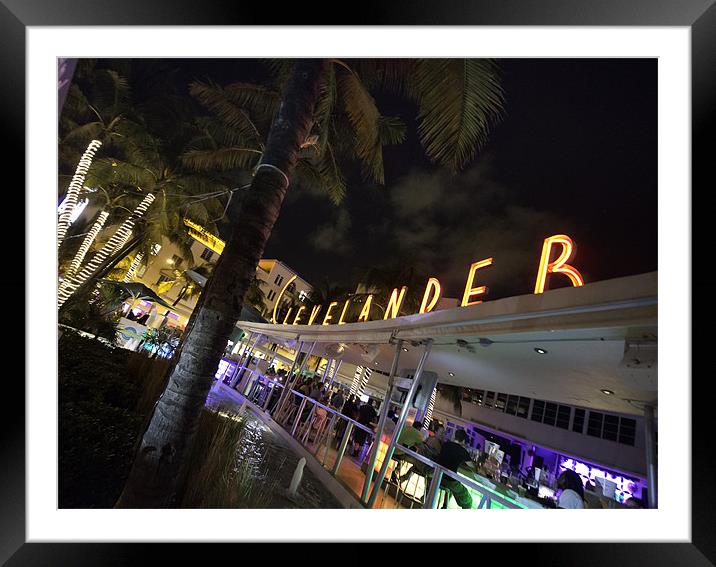 Miami Nightlife Framed Mounted Print by Kieran Brimson