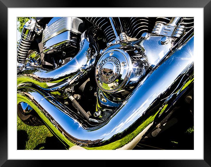 Harley Davidson Custom Chrome Framed Mounted Print by Oxon Images