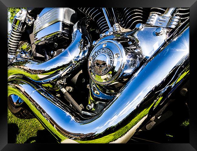 Harley Davidson Custom Chrome Framed Print by Oxon Images