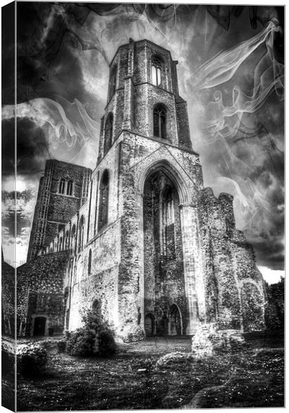 Spooky Wymondham Abbey Canvas Print by Mike Gorton