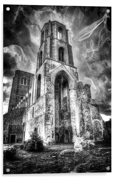 Spooky Wymondham Abbey Acrylic by Mike Gorton