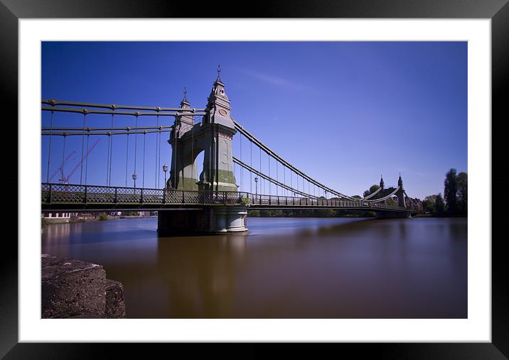 Hammersmith Thames Bridge Framed Mounted Print by David French