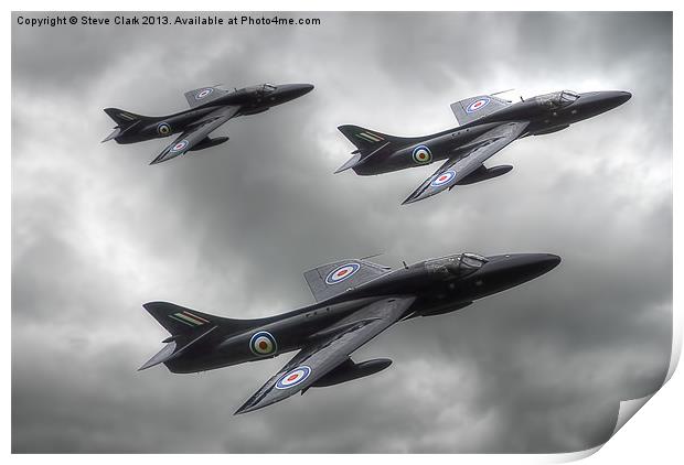 T7 Hawker Hunters Print by Steve H Clark