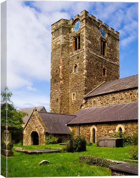 St Mary Church, Conway, Wales, UK Canvas Print by Mark Llewellyn