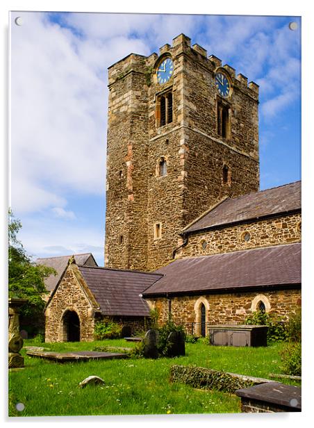 St Mary Church, Conway, Wales, UK Acrylic by Mark Llewellyn