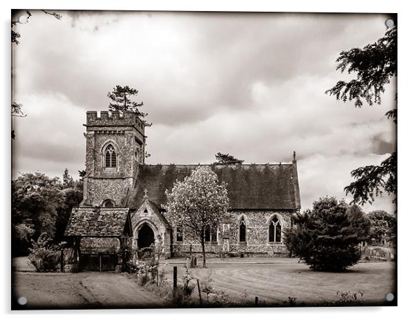 St Barnabas, Faccombe, Berkshire, England, UK Acrylic by Mark Llewellyn