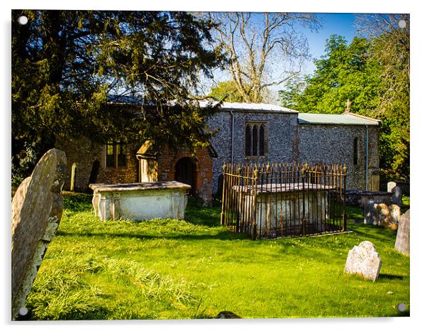 St Swithuns Church, Combe, Berkshire, England, UK Acrylic by Mark Llewellyn