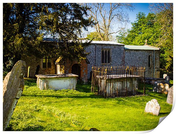 St Swithuns Church, Combe, Berkshire, England, UK Print by Mark Llewellyn