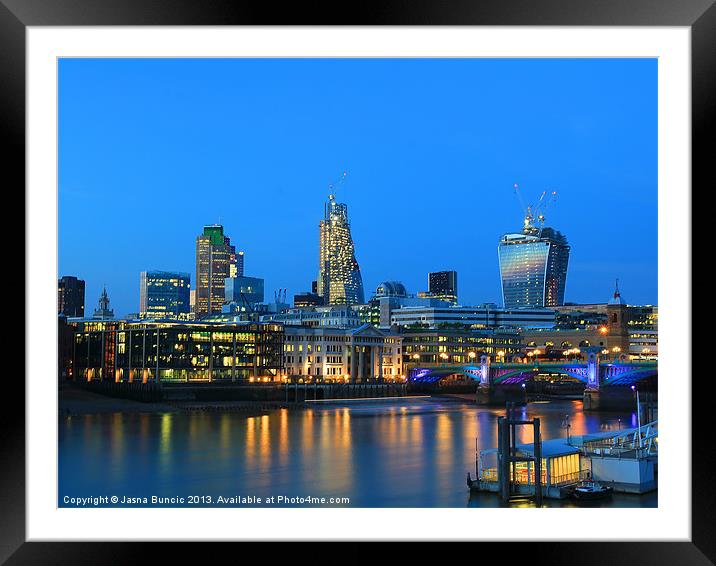 The Cheesegrater and The Walkie Talkie Framed Mounted Print by Jasna Buncic