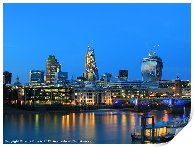 The Cheesegrater and The Walkie Talkie Print by Jasna Buncic