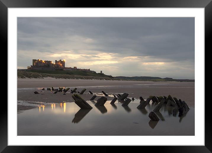 Bamburgh Wreck Framed Mounted Print by Northeast Images