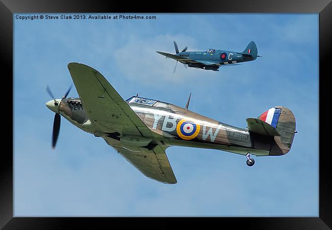 Hurricane and Spitfire Framed Print by Steve H Clark