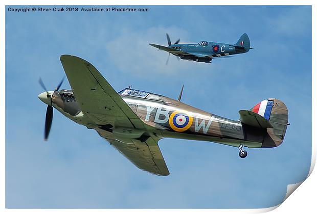 Hurricane and Spitfire Print by Steve H Clark