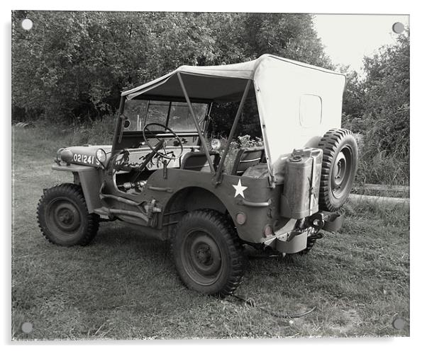 A Willys Jeep Acrylic by Ursula Keene