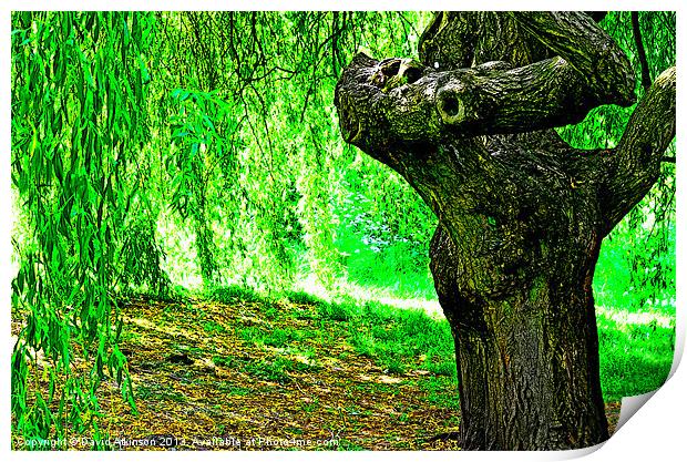 UNDER THE WILLOW Print by David Atkinson