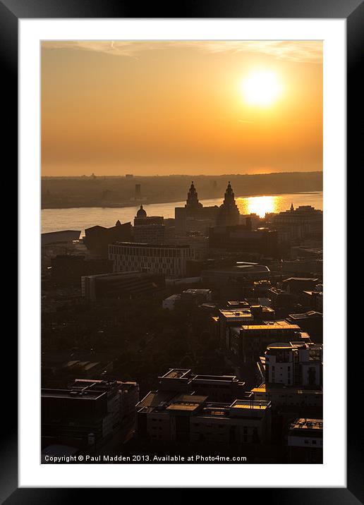Sunset over Liverpool Framed Mounted Print by Paul Madden