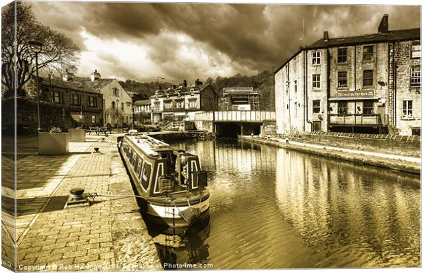 Todmorden Wharf toned Canvas Print by Rob Hawkins