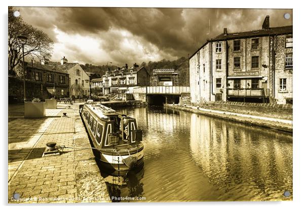 Todmorden Wharf toned Acrylic by Rob Hawkins