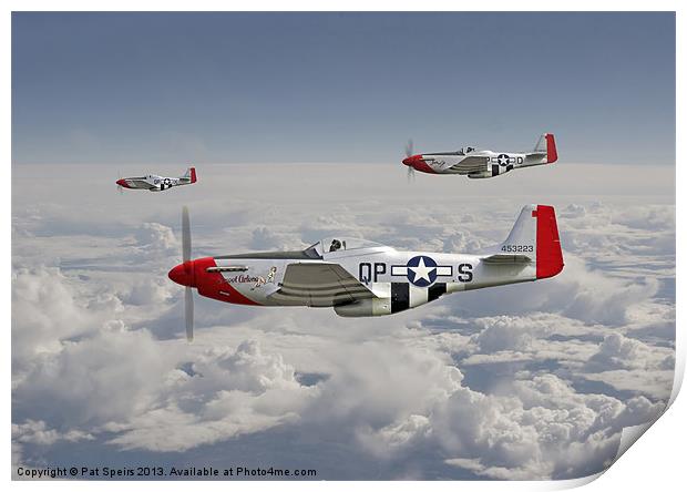 P51 Mustang - 334th Fighting Eagles Print by Pat Speirs