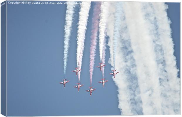 Red arrows red white and blue Canvas Print by Roy Evans
