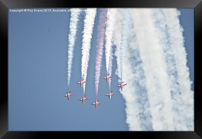 Red arrows red white and blue Framed Print by Roy Evans