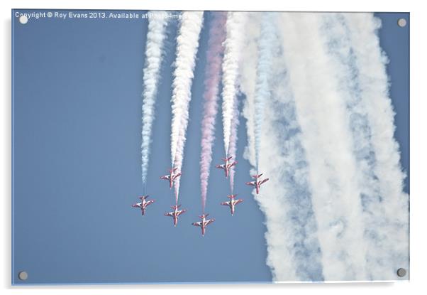 Red arrows red white and blue Acrylic by Roy Evans
