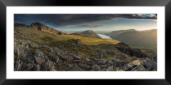 Lingmell Panoramic Framed Mounted Print by James Grant