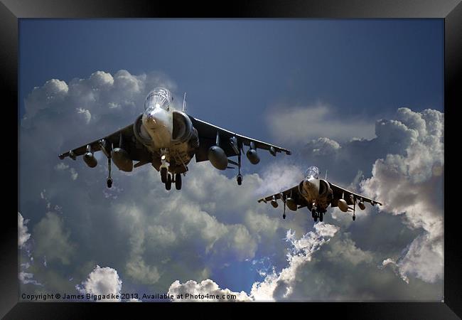 Harrier Approach Framed Print by J Biggadike