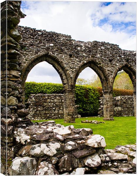 Cymer Abbey Ruins, Snowdonia, Wales, UK Canvas Print by Mark Llewellyn
