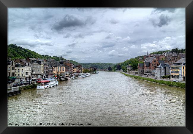 Dinant on the River Meuse Framed Print by Ann Garrett