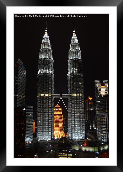 Petronas Towers KL Framed Mounted Print by Mark McDermott