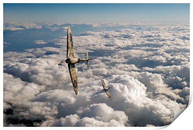 Spitfires turning in Print by Gary Eason