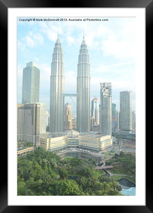 Towers and KLCC Framed Mounted Print by Mark McDermott