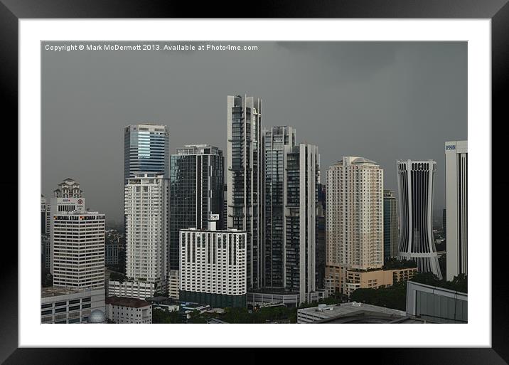 Kuala Lumpur Cityscape Framed Mounted Print by Mark McDermott