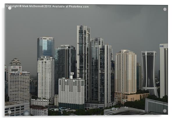 Kuala Lumpur Cityscape Acrylic by Mark McDermott