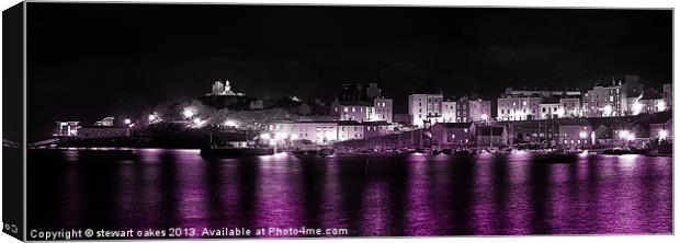 Tenby Harbour at night 3 Canvas Print by stewart oakes