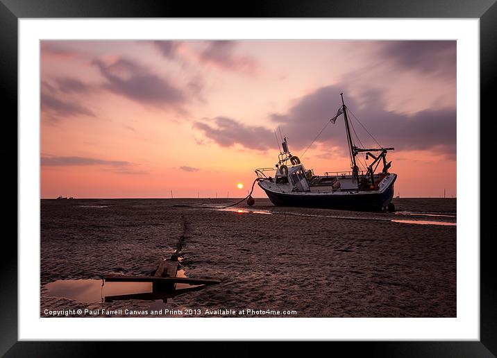 Meols beach sunset Framed Mounted Print by Paul Farrell Photography