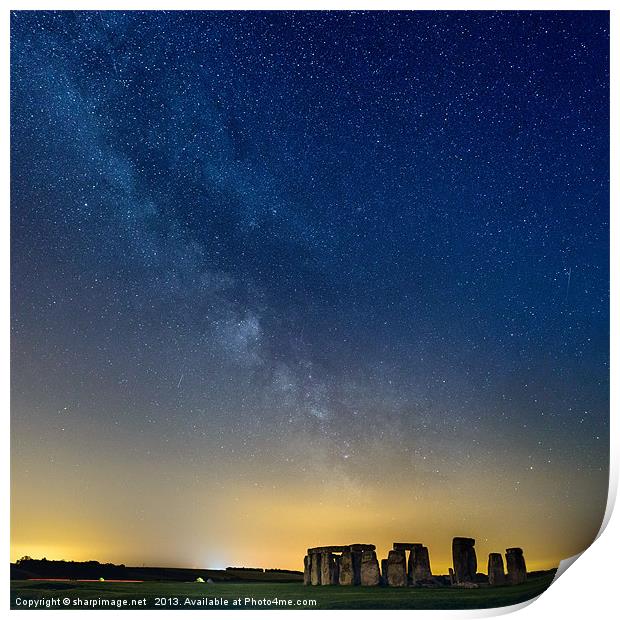 Milky Way over Stonehenge Print by Sharpimage NET
