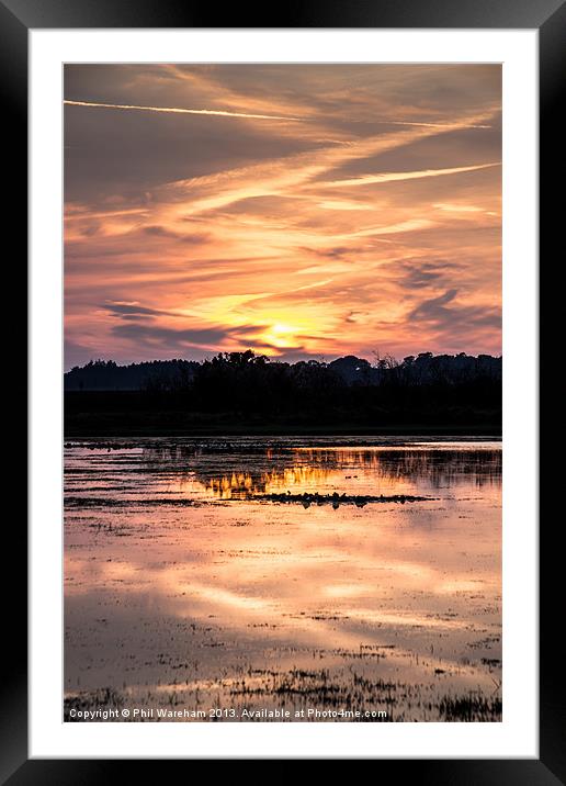 Long Sunset Framed Mounted Print by Phil Wareham