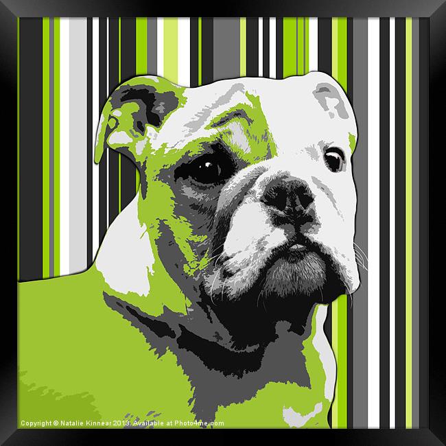 English Bulldog Puppy Abstract Framed Print by Natalie Kinnear
